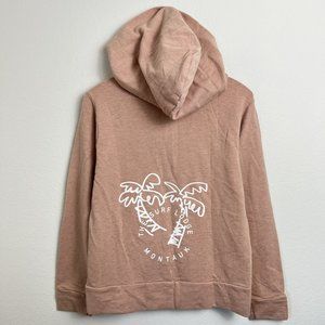 Monrow Girls Hoodie Size 8 Surf Lodge Montauk Zip Up Cheeky Pink